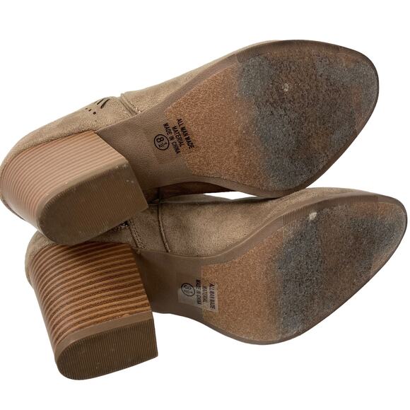 My Delicious Tan Heeled Booties size 8.5 - Picture 5 of 6